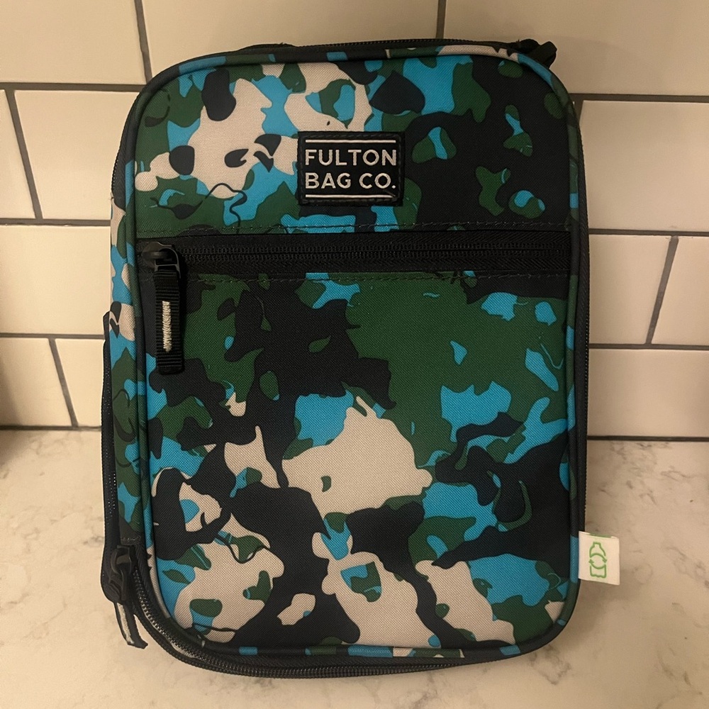 Fulton Bag Co. lunch bag blue and green camo